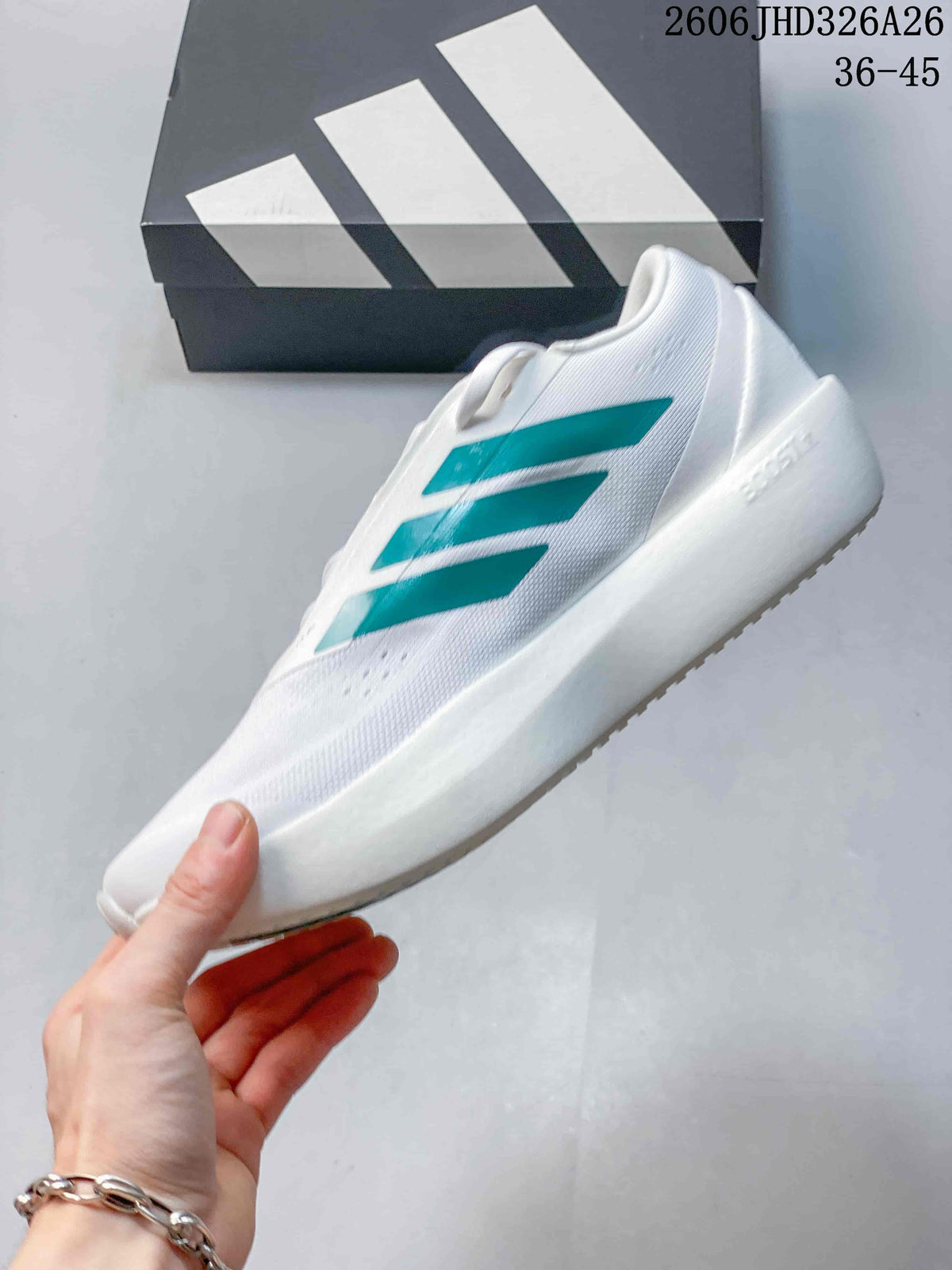 adidas Supernova Rise 3 White Running Shoes with Teal Stripes