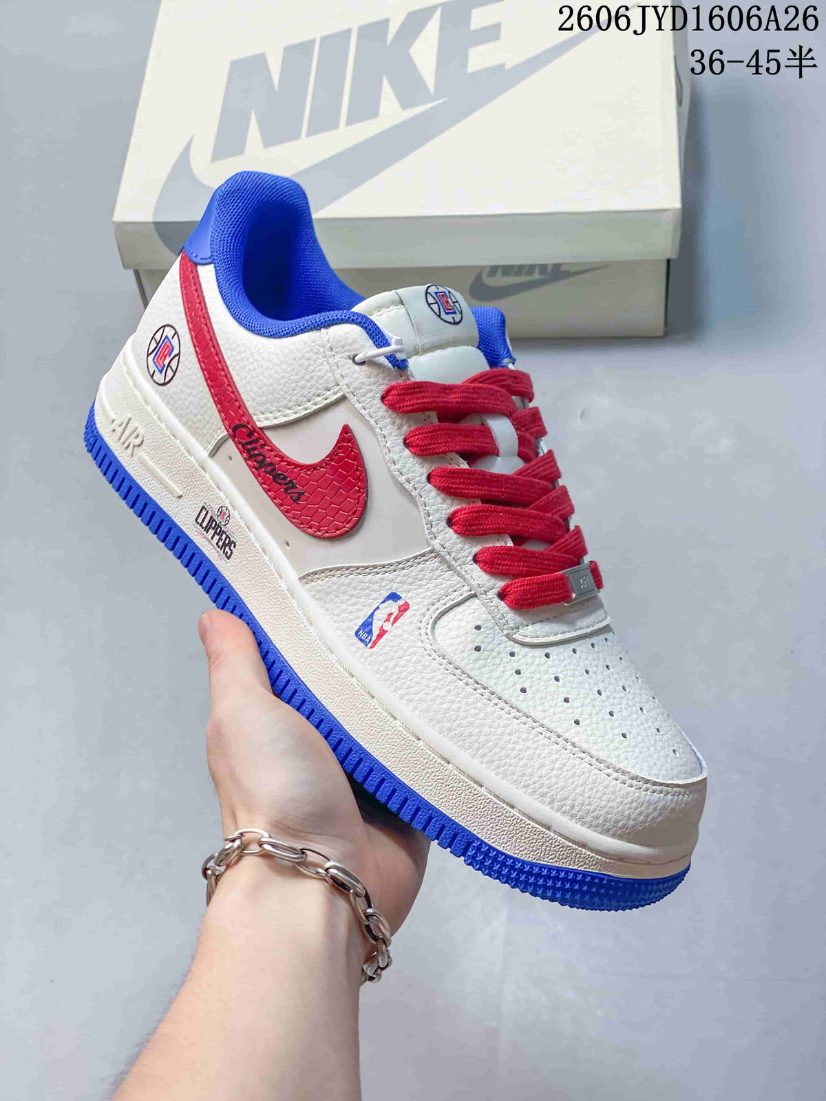 Nike Air Force 1 '07 Low NBA Warriors White Blue Gold