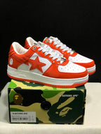 BAPE Sta Low-Top Sneakers White and Orange