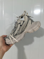 2002 Beige and Black Canvas Sneakers