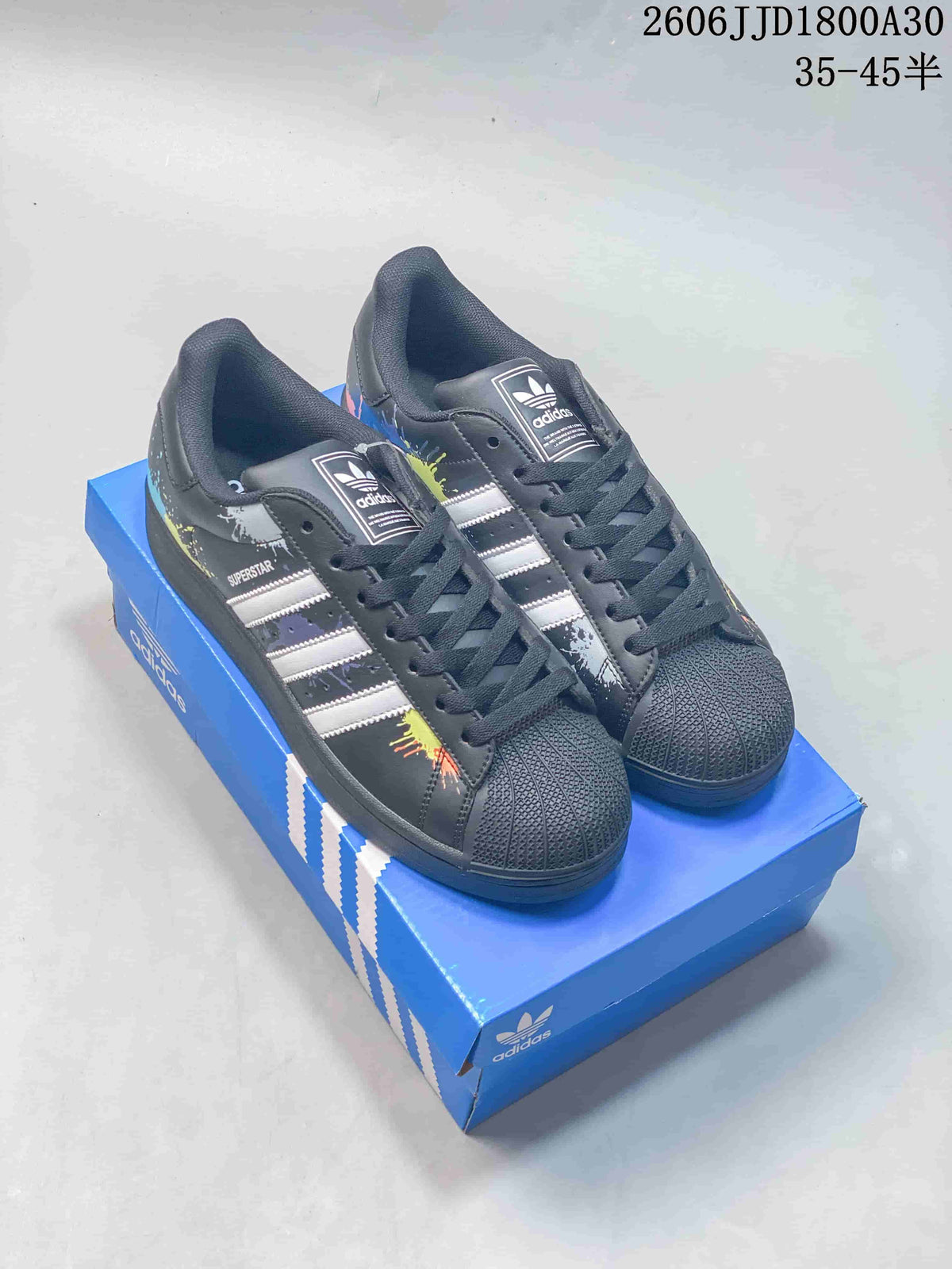 Adidas Originals Superstar Black Splatter Low-Top Sneakers