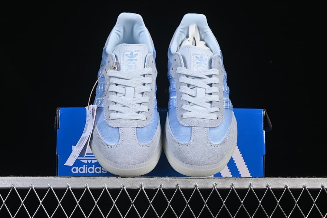 adidas Samba OG HQ5160 Blue Satin Sneakers