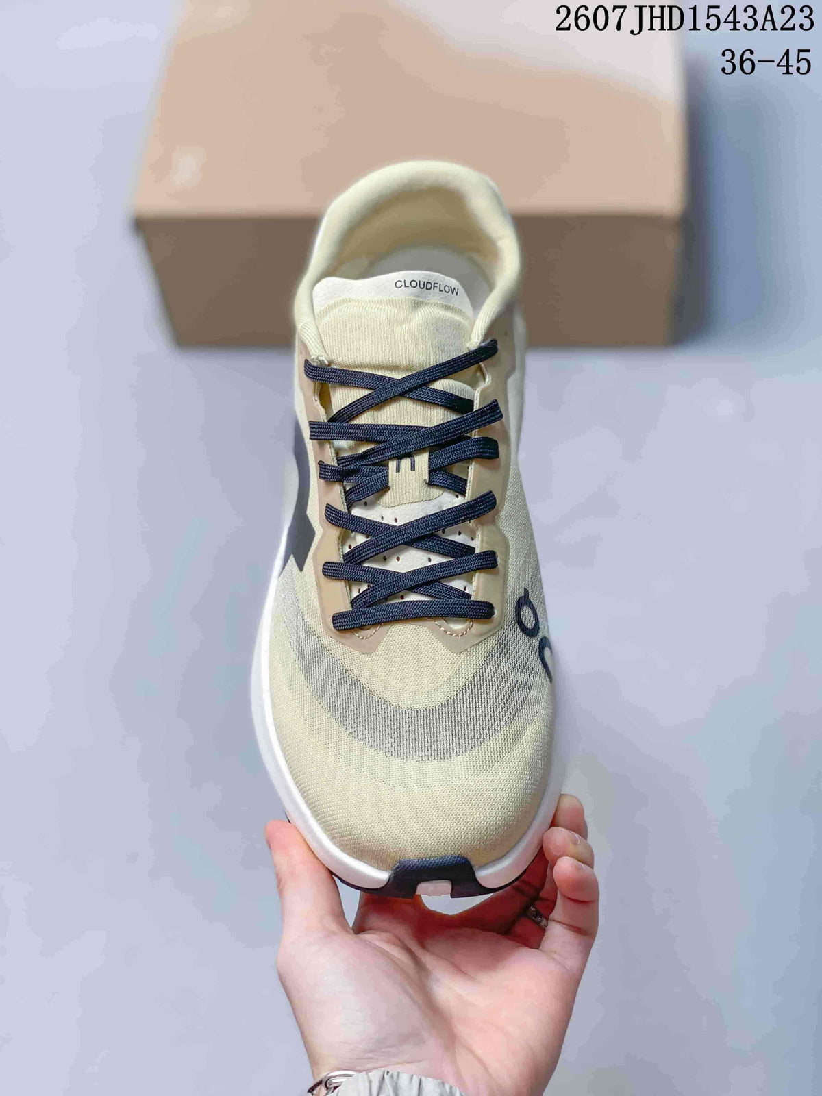 On Cloudmonster 3 Hyper Running Sneakers Cream Navy