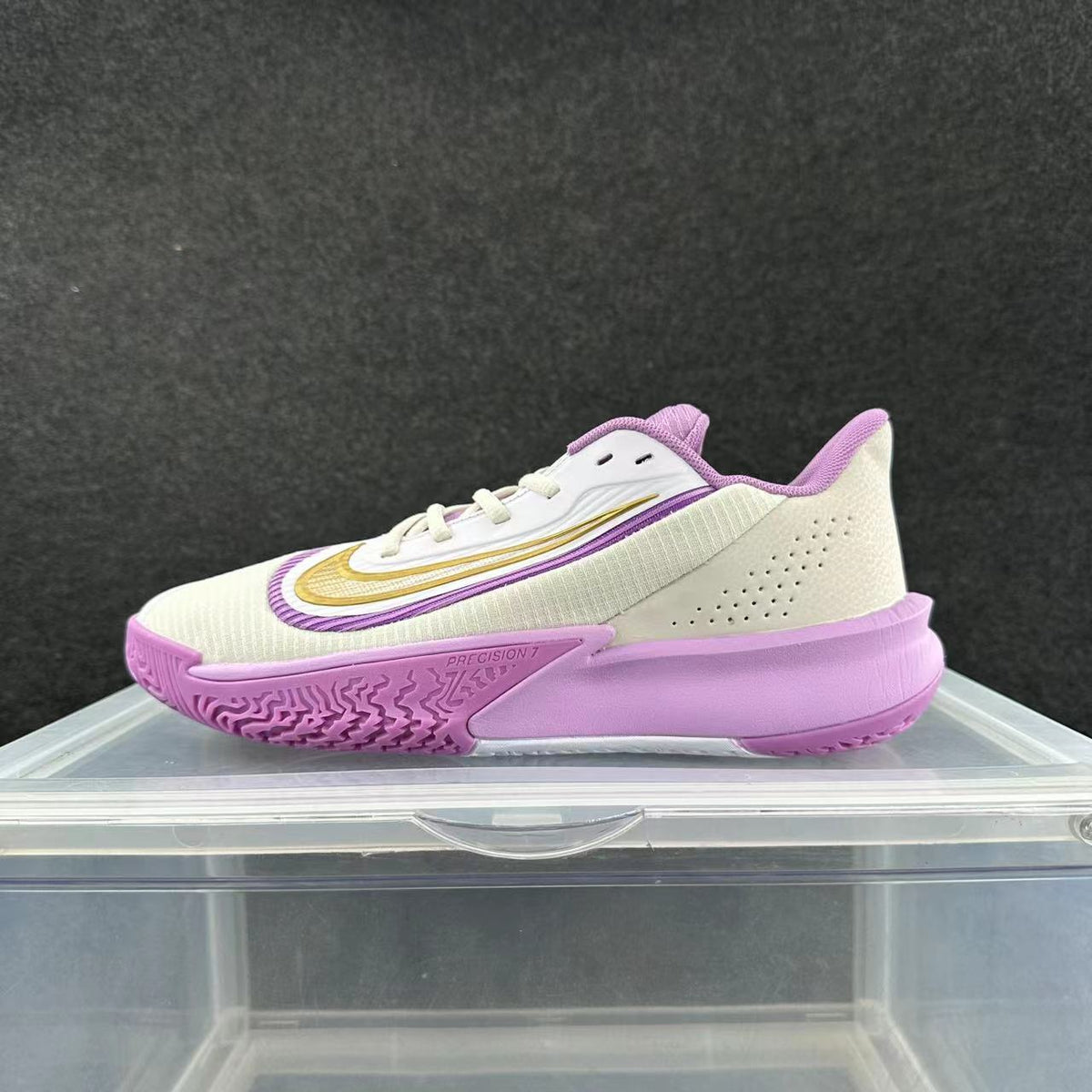Nike Precision 7 Basketball Shoes in Cream and Purple