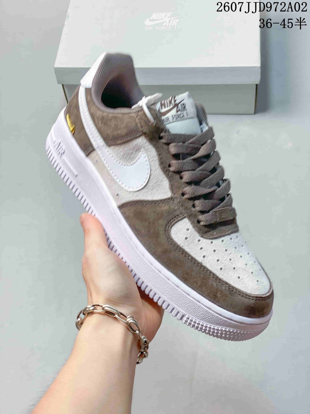 Nike Air Force 1 '07 Low Sneakers in Brown and White