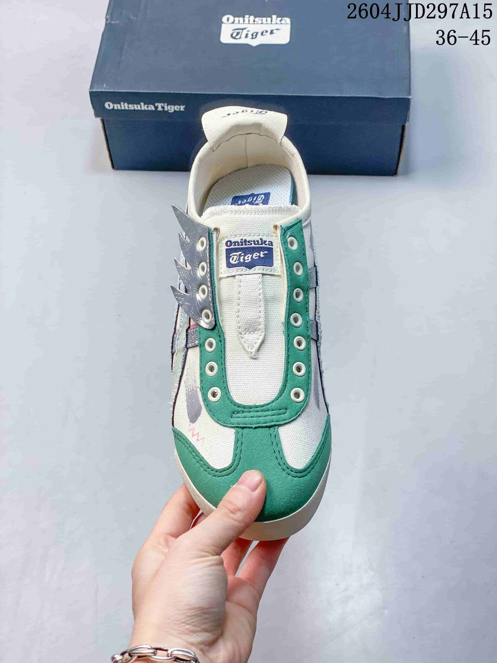 Onitsuka Tiger Mexico 66 Slip-On Sneakers Cream Green