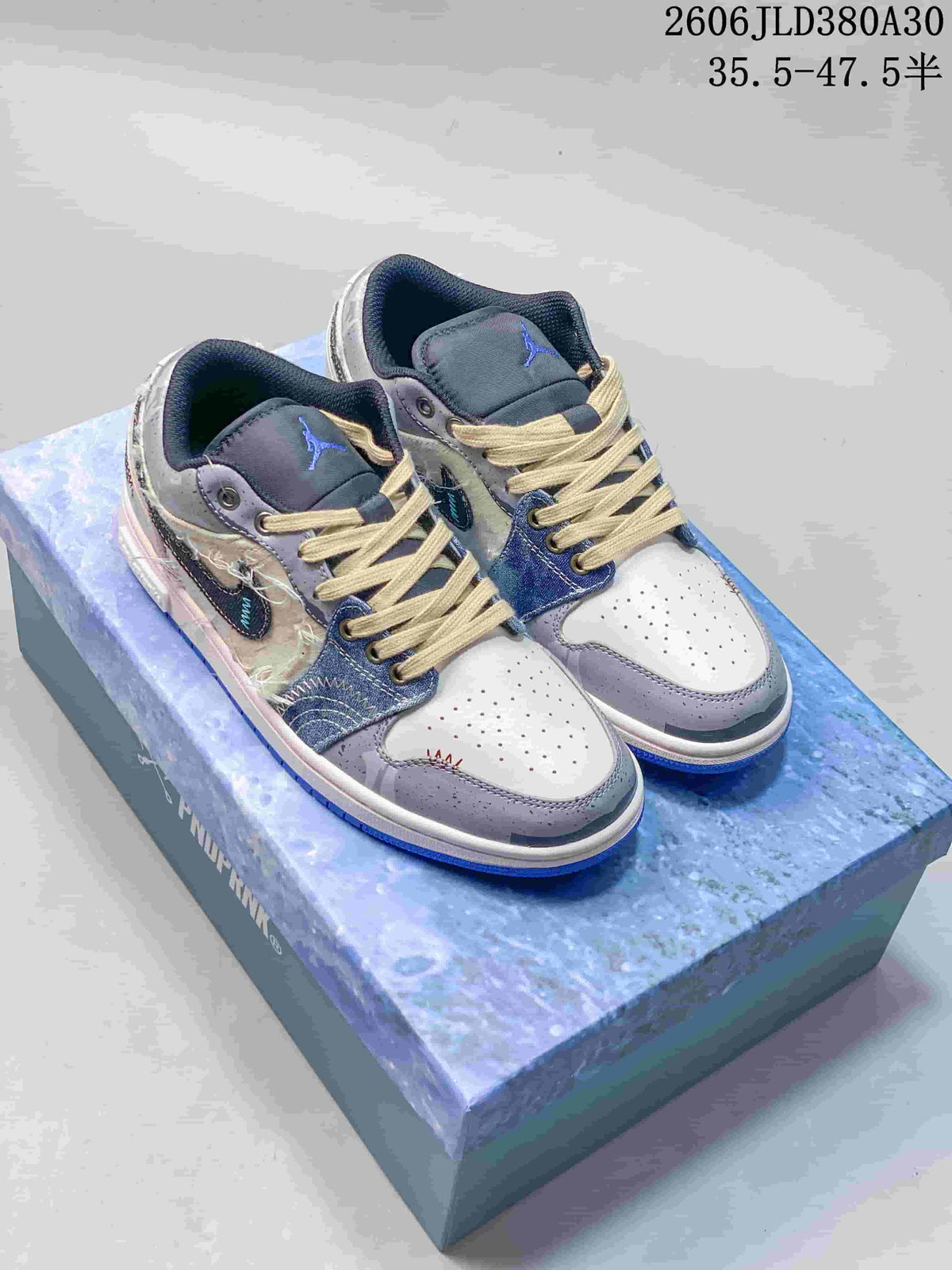 Jordan AJ1 Low Panda Mischief Sneakers Blue Gray