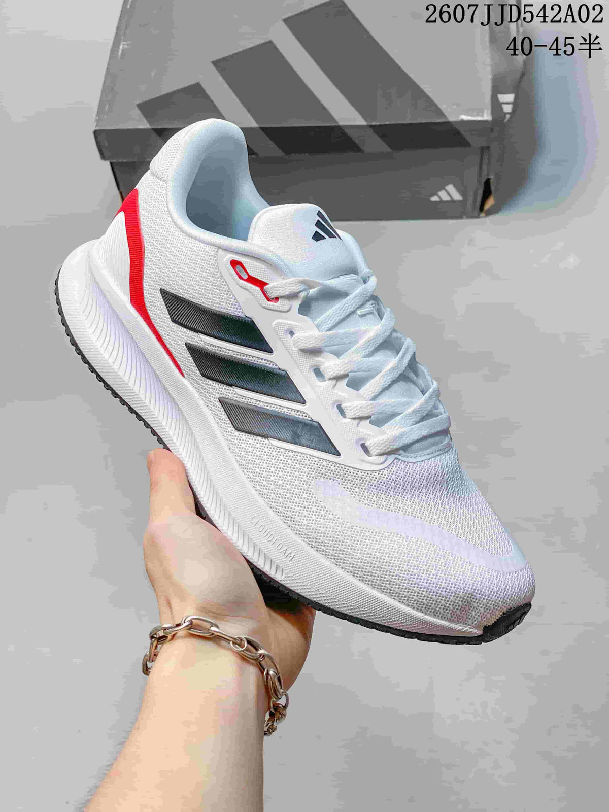 Adidas Runfalcon 5 Running Shoes White Black Red JJD542A02