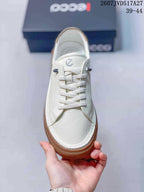 ECCO Men's Leather Sneakers White with Gum Sole 2607JVD517A27