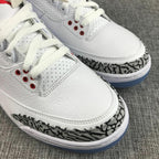 Jordan Air Jordan 3 White Cement Sneakers with Translucent Blue Sole