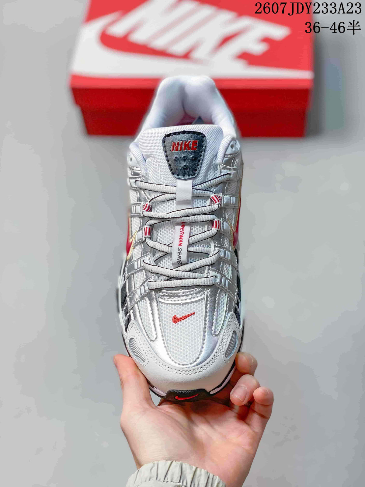 Nike P-6000 Sneakers White Silver Red Black 2607JDY233A23