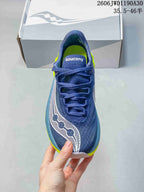 Saucony Endorphin Pro 4 Running Shoes, Navy and Neon