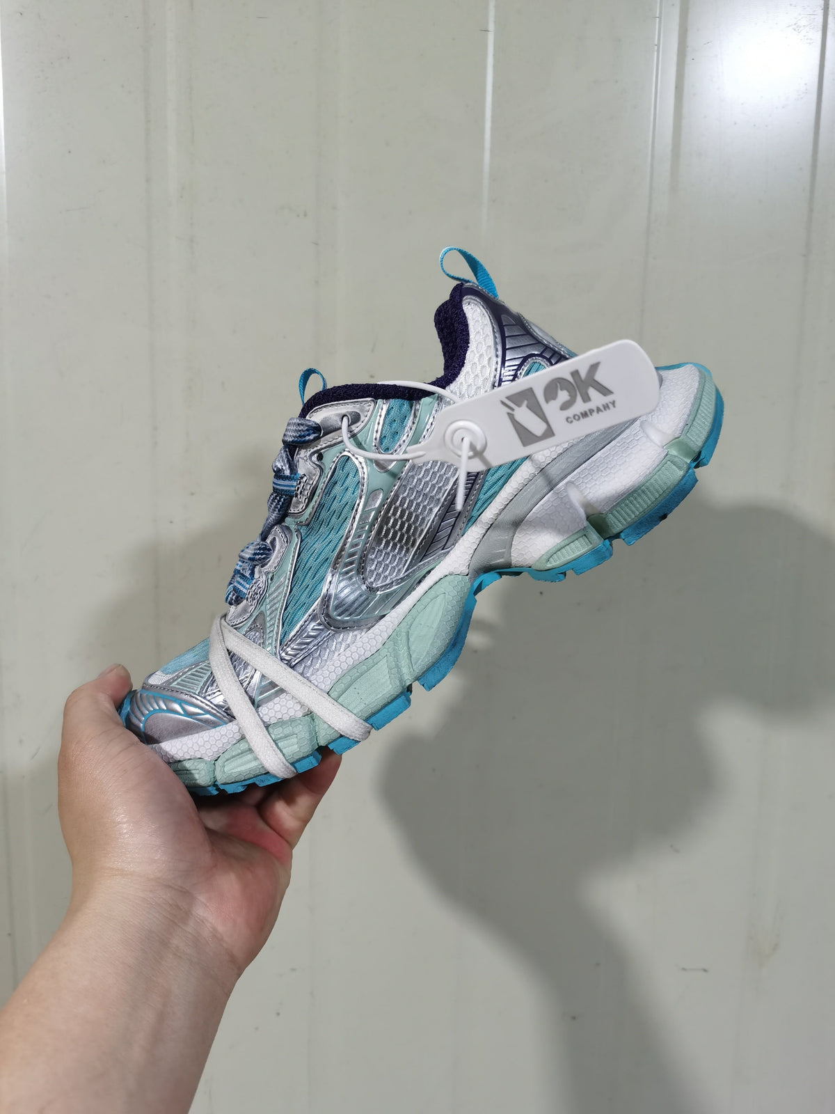 4095 Mesh Sneakers in Light Blue, White and Purple