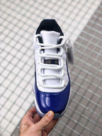 Air Jordan 11 Sneakers White and Deep Blue BQ3685-001