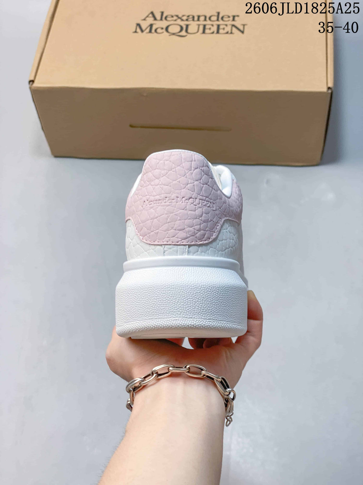 Alexander McQueen Oversized Platform Sneakers, White and Pink