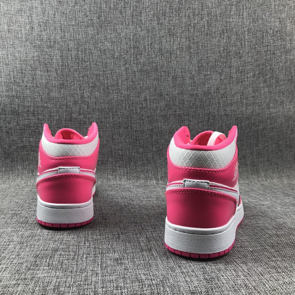 Air Jordan 1 Mid White Pink Sneakers 555112-611
