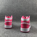 Air Jordan 1 Mid White Pink Sneakers 555112-611