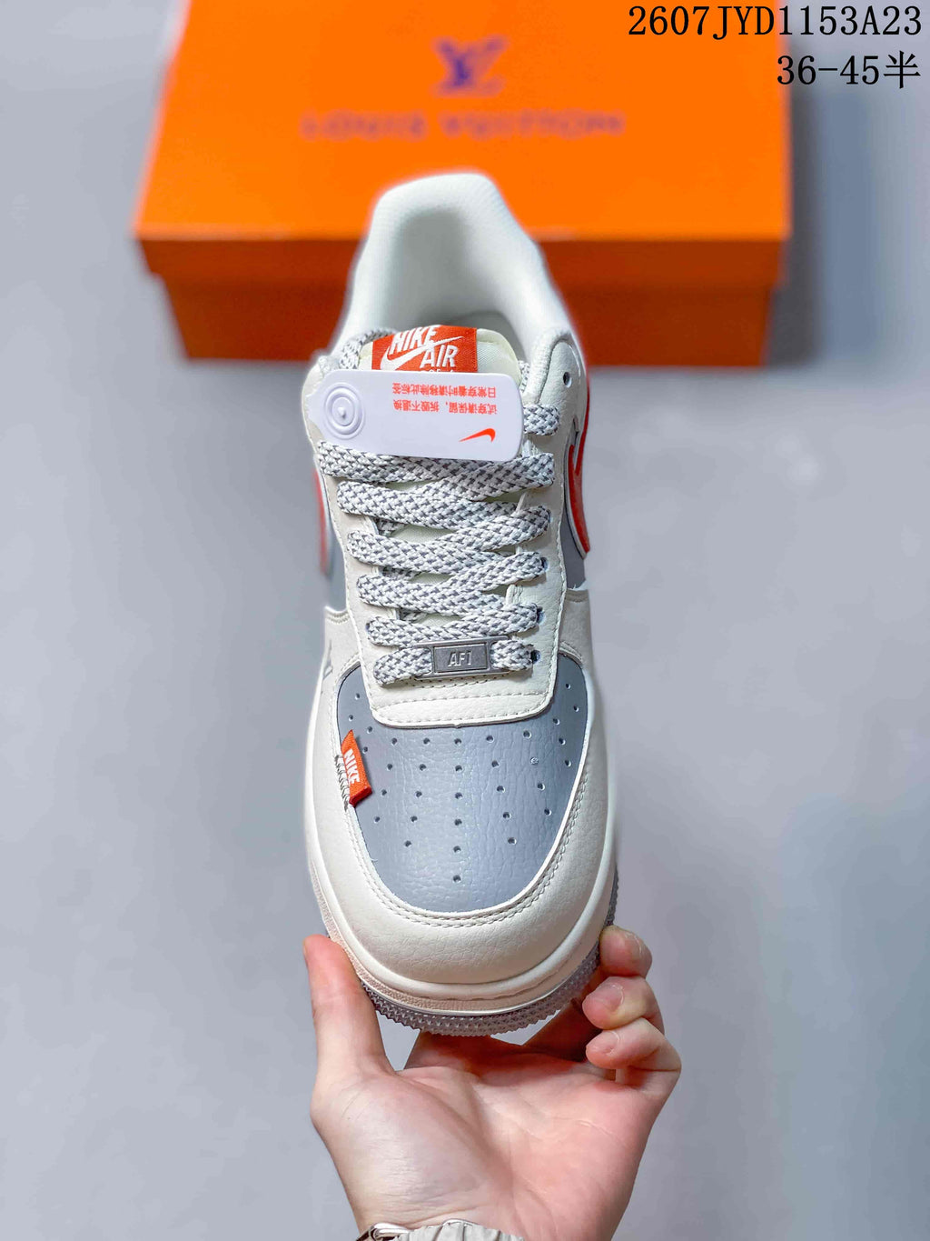 Nike Air Force 1 '07 Low White Grey Red Sneakers 2607JYD1153A23