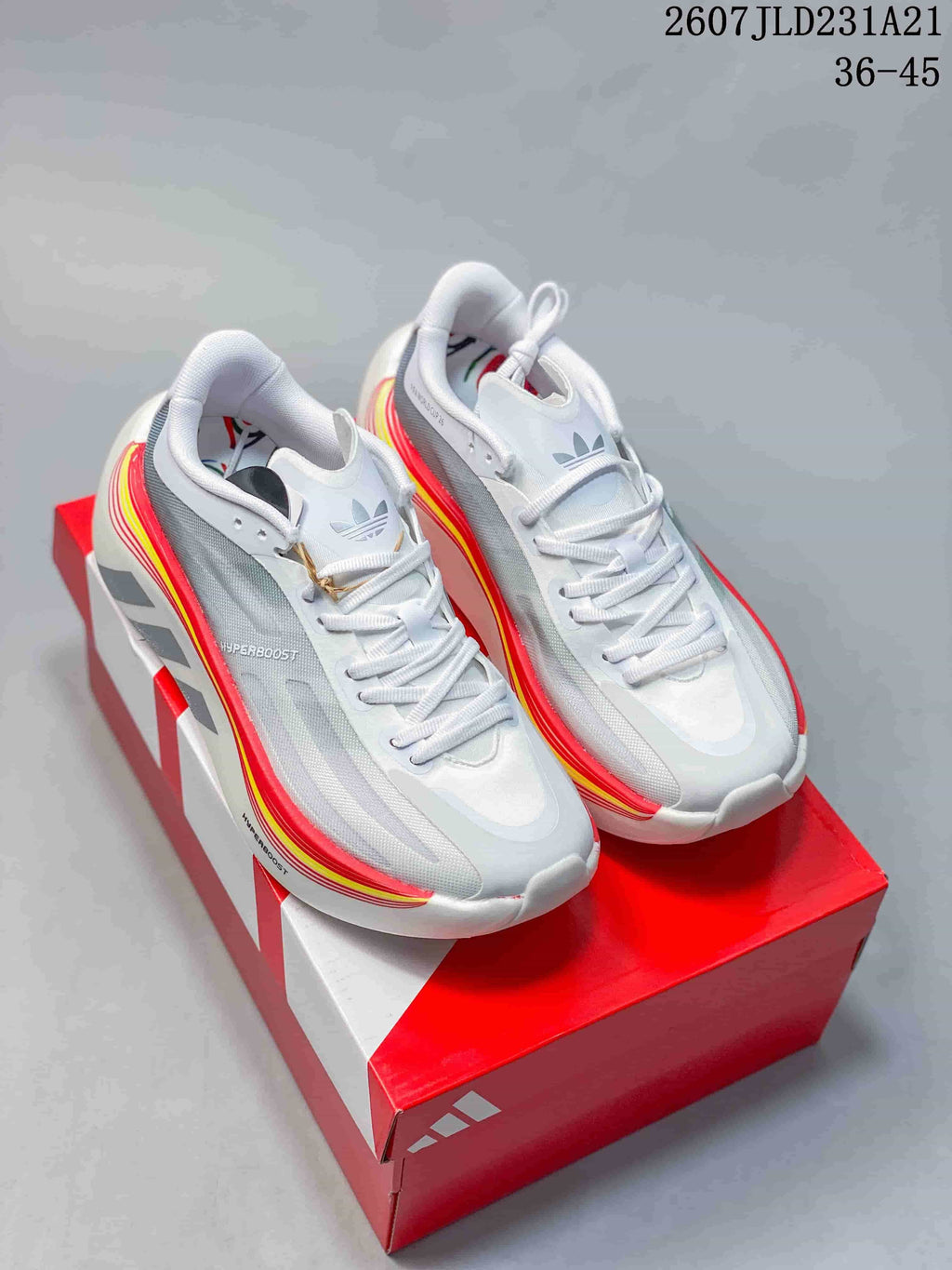 Adidas Hyperboost EDGE Sneakers White Grey Red 2607JLD231A21