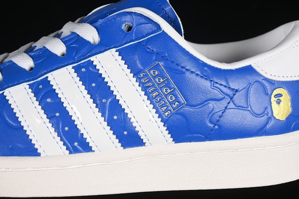 adidas Superstar JR2702 Blue White BAPE Sneakers