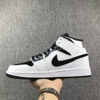 Air Jordan 1 Mid White and Black Sneakers