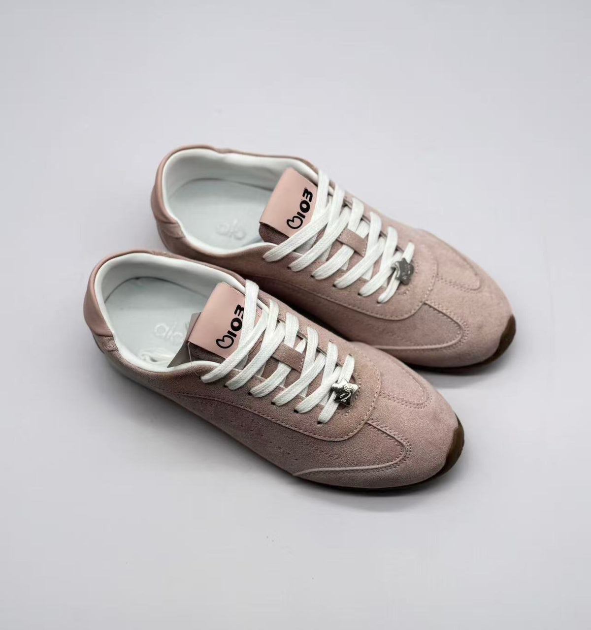 alo Low-Top Sneakers in Pink and White