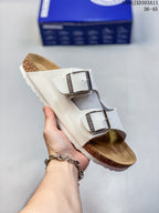Birkenstock Two-Strap Slide Sandals in White