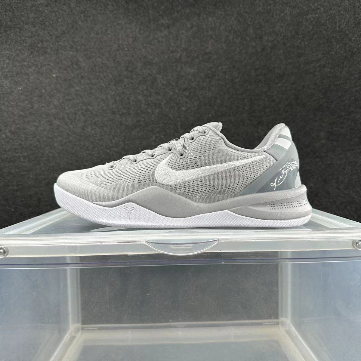 Nike Gray and White Low-Top Basketball Shoes