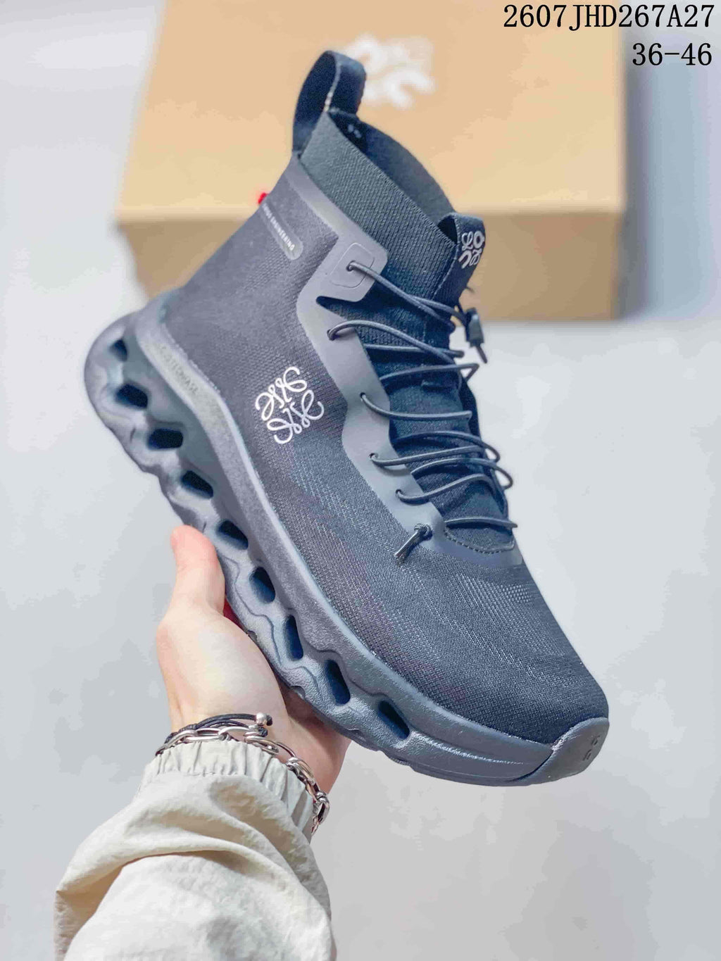 LOEWE x On Cloudtilt High-Top Sneakers in Dark Gray