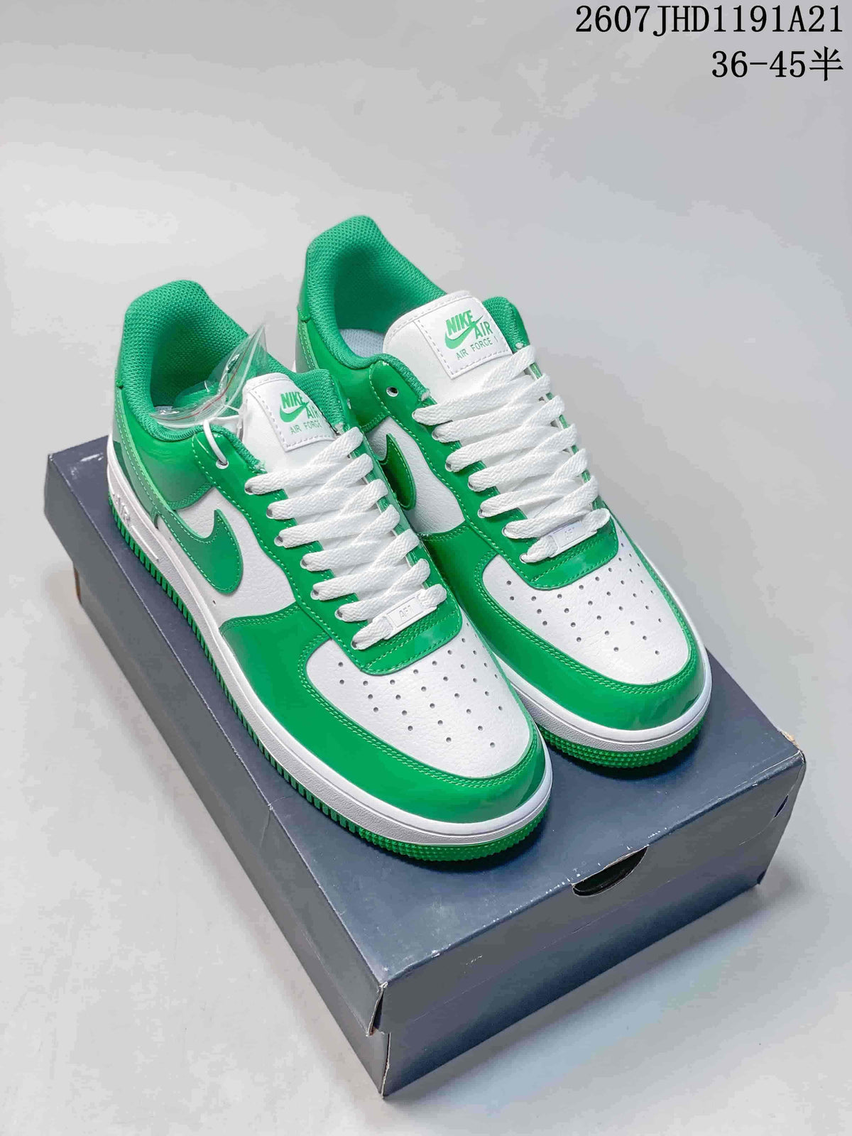 Nike Air Force 1 Green and White Sneakers
