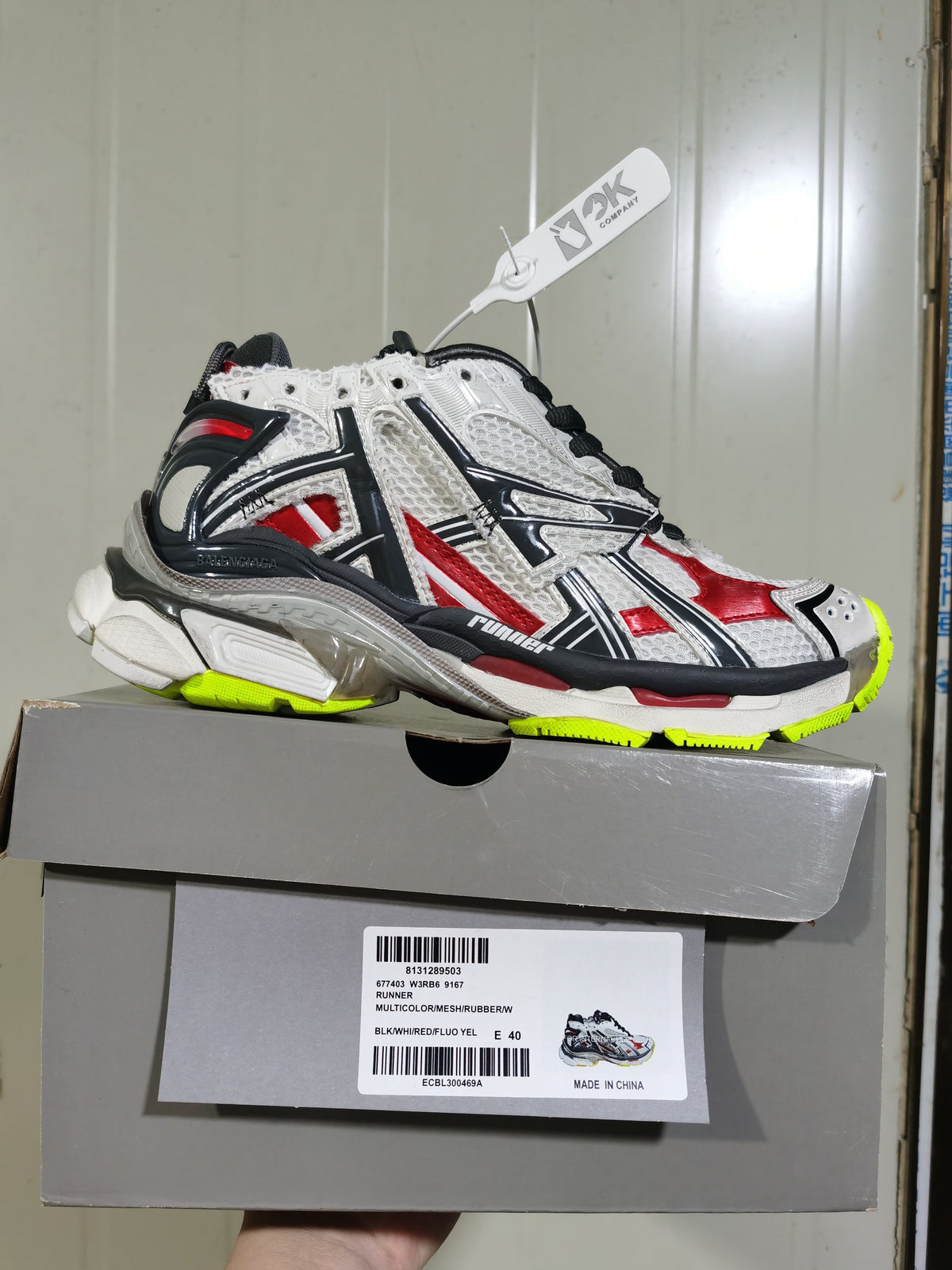 Balenciaga Runner Sneakers Black White Red Fluorescent Yellow