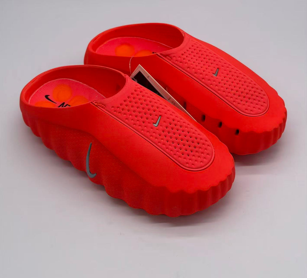 Nike Orange-Red Slides with Textured Sole