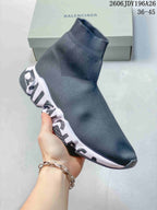 Balenciaga Speed-Style Sock Sneakers in Dark Gray
