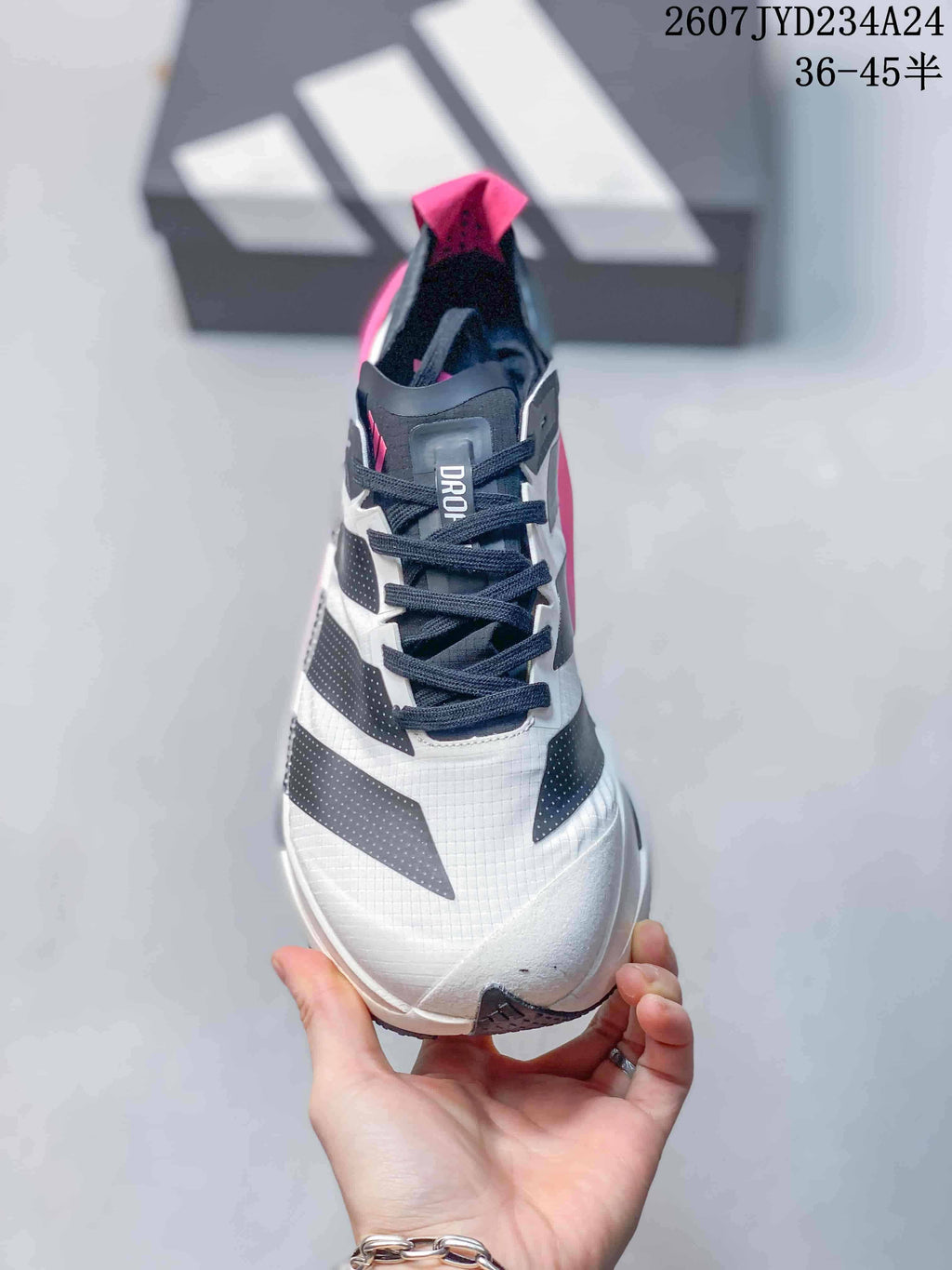 adidas Adizero Dropset Elite Running Shoes White Pink