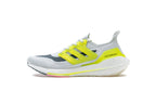 adidas UltraBoost 21 Running Shoes, White and Volt FY1214