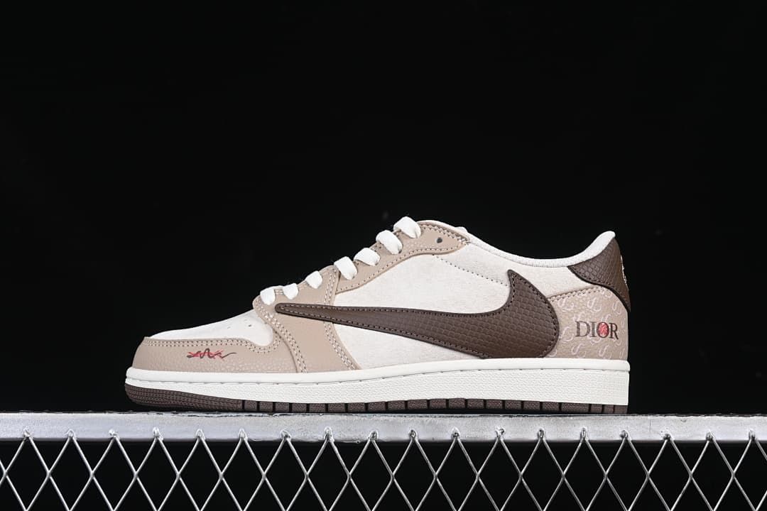 Nike Air Jordan 1 Low OG SP Travis Scott Fragment Beige Brown