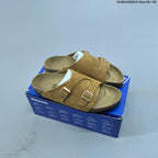 Birkenstock Arizona Two-Strap Suede Slide Sandals, Taupe