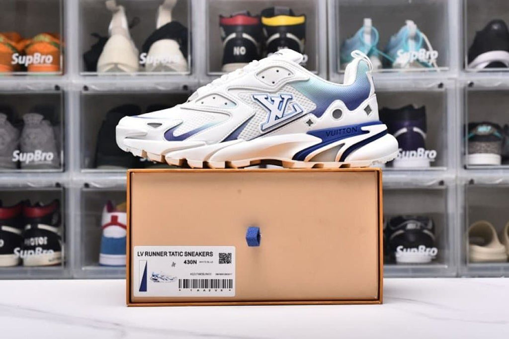Louis Vuitton Runner Tatic Sneakers in White and Blue