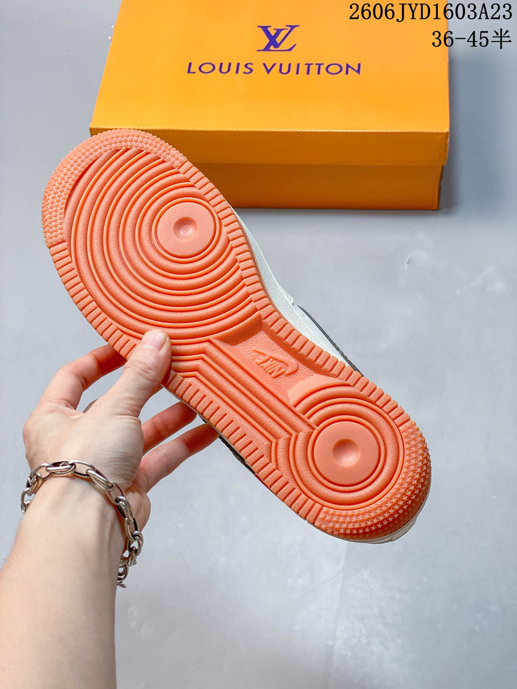 Nike Air Force 1 ’07 Low Off-White Style Sneakers, White and Gum