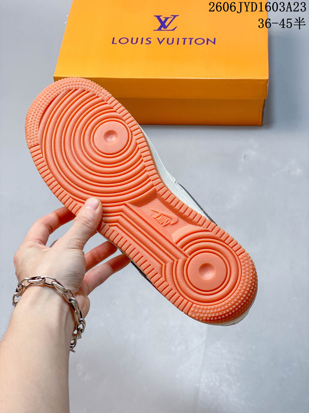 Nike Air Force 1 ’07 Low Off-White Style Sneakers, White and Gum