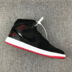 Air Jordan 1 Mid Black Red White High-Top Sneakers