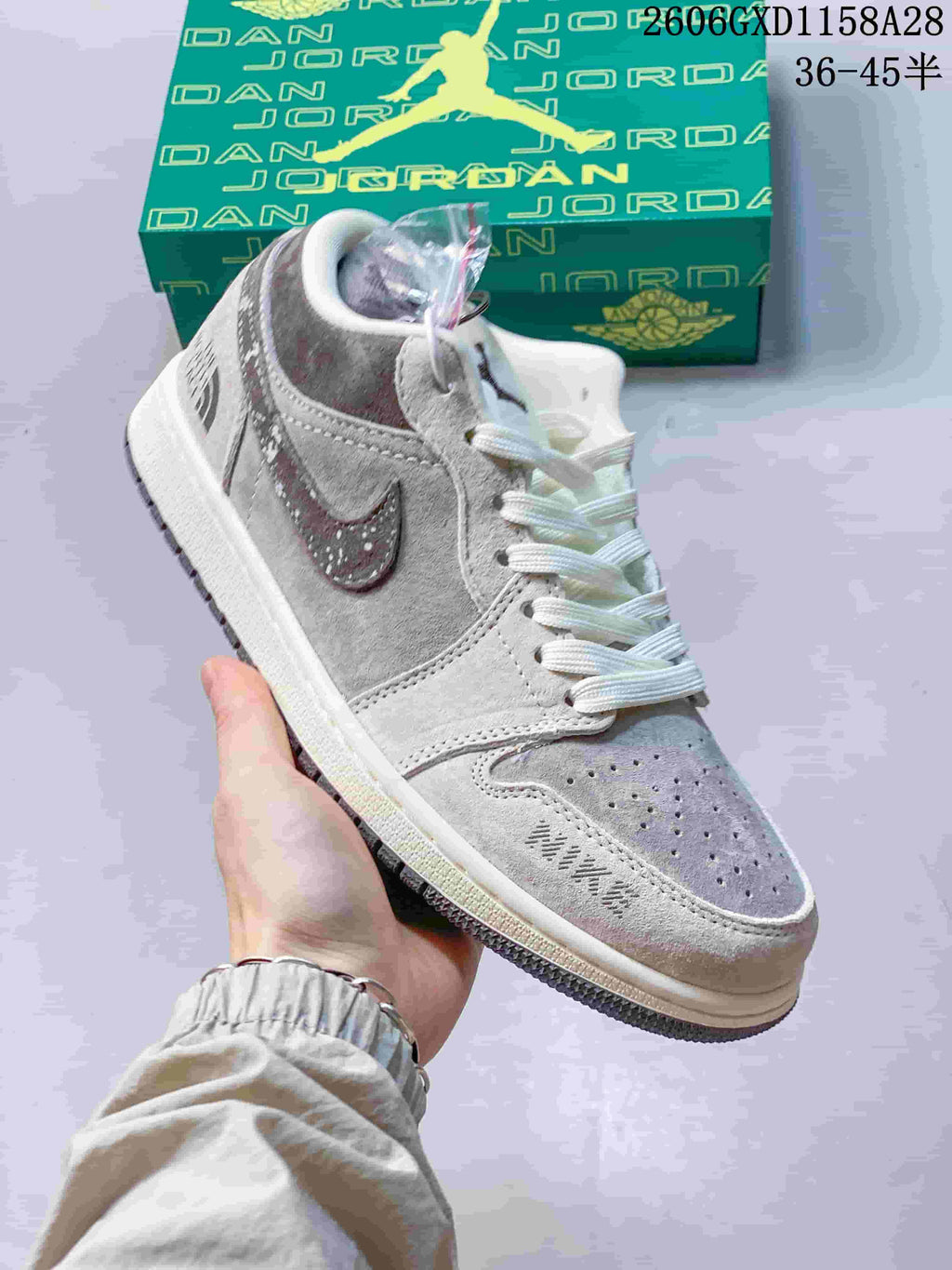 Jordan Air Jordan 1 Low Grey Brown Suede Sneakers