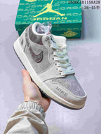 Jordan Air Jordan 1 Low Grey Brown Suede Sneakers