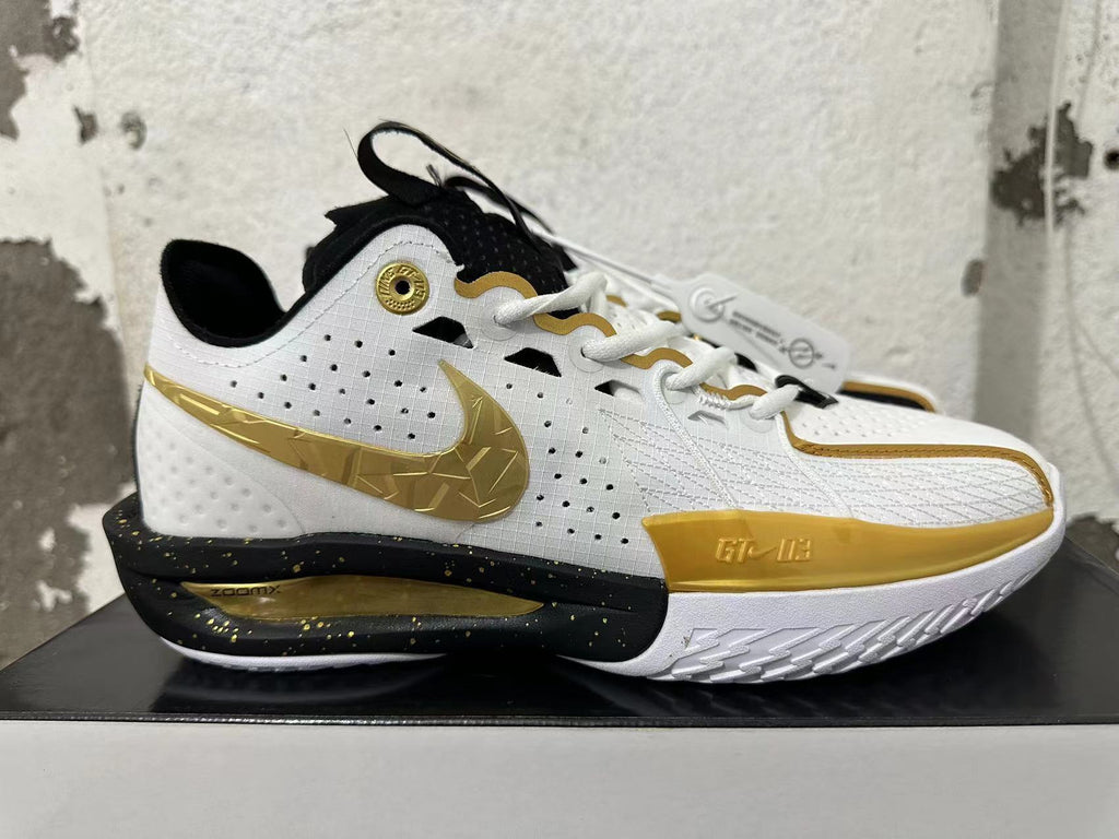 Nike G.T. Cut 3 White, Black and Gold Basketball Shoes