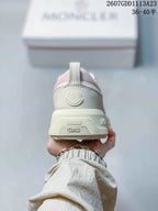 Moncler Pacey Pink and White Platform Sneakers