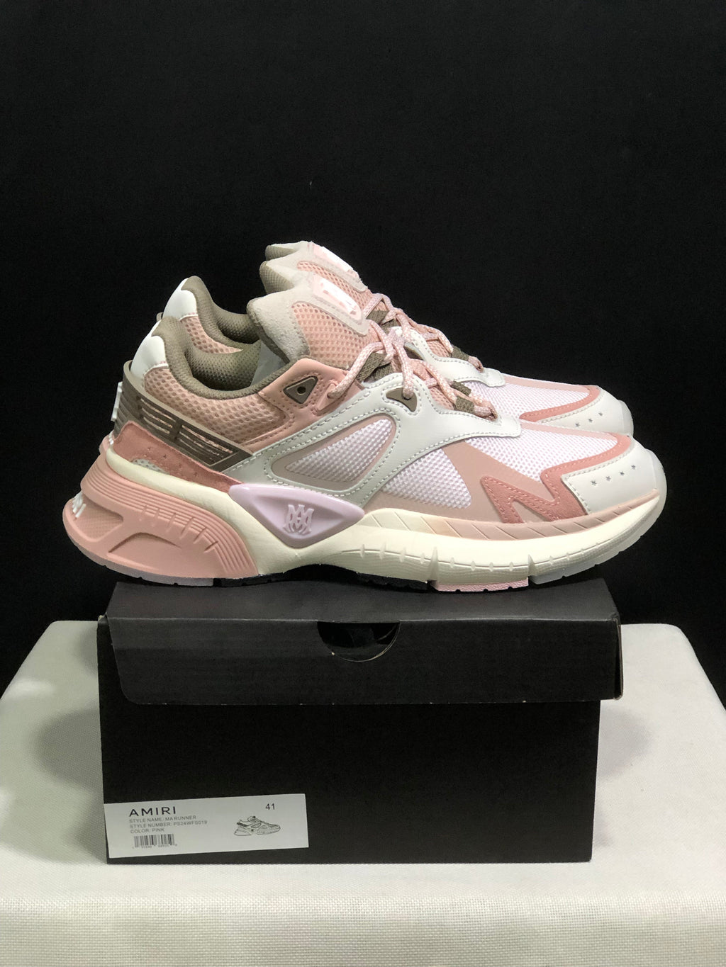 AMIRI MA Runner Sneakers Pink and Cream