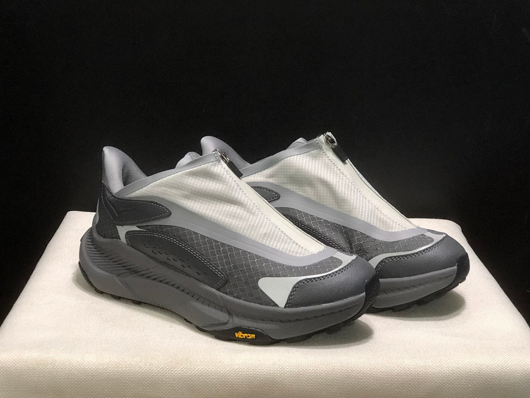 HOKA Project Transport Zip-Closure Sneakers in Gray