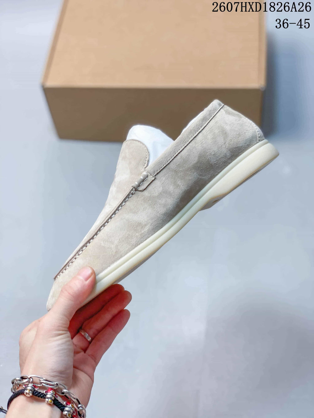 Loro Pian Suede Loafers Beige 2607HXD1826A26