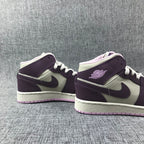 Air Jordan 1 Mid GS Sneakers White Purple Pink