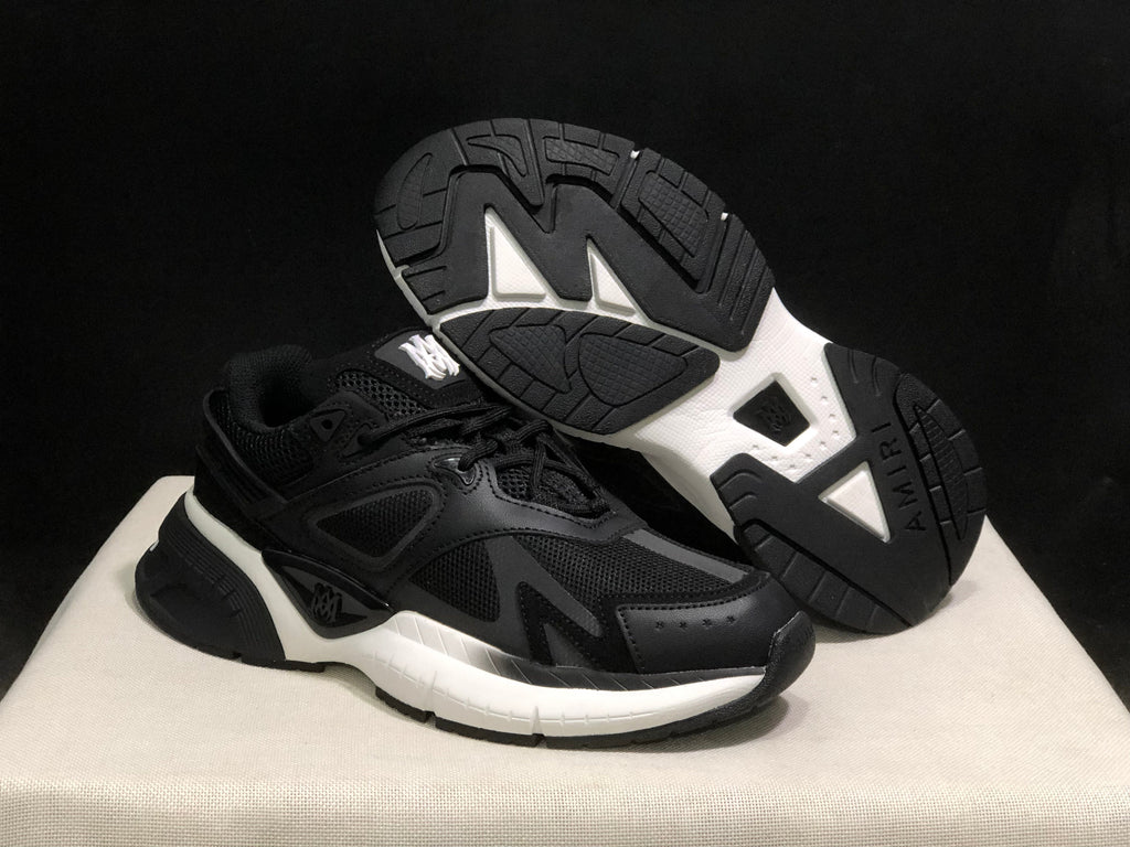 AMIRI MA Runner Leather Sneakers Black and White
